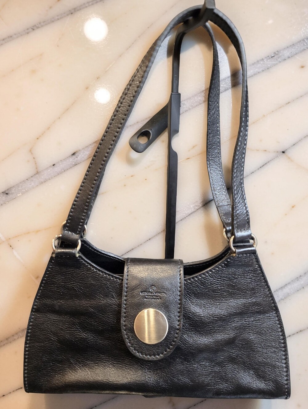 Vintage Vittoria Veneta Italian Black Leather Shoulder Bag – Vera Pelle